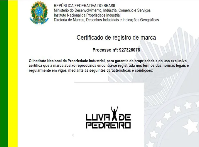 Certificado Luva de Pedreiro