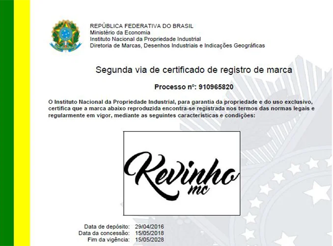 Certificado MC Kevinho
